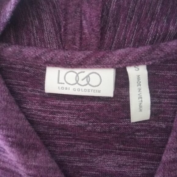Logo by Lori Goldstein Women's S purple marbled sleeveless cardigan sweater - Picture 11 of 13